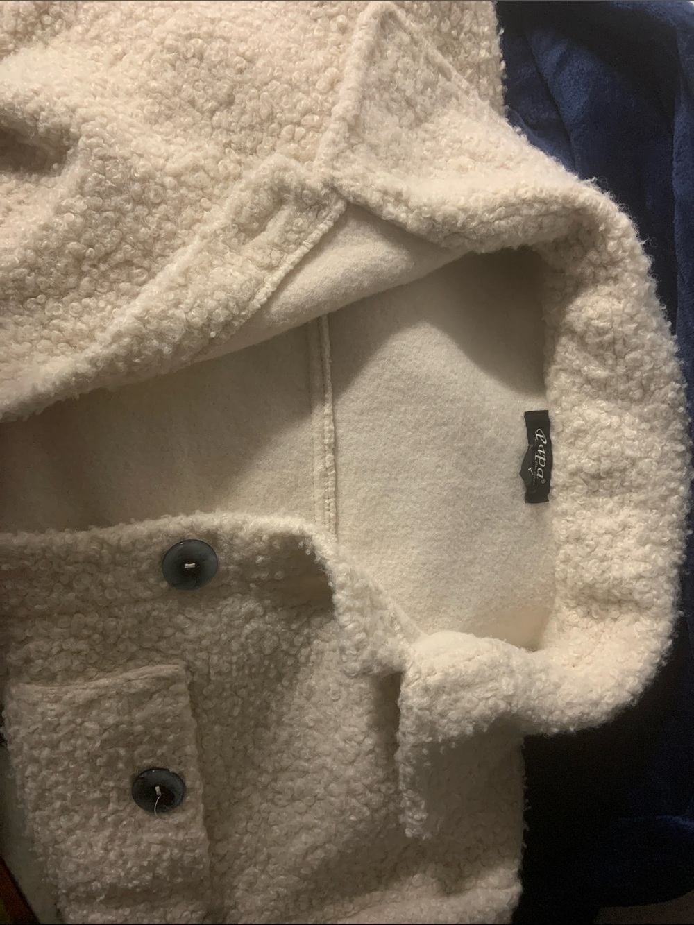 Men's Cream Sherpa Pea Coat by Capra